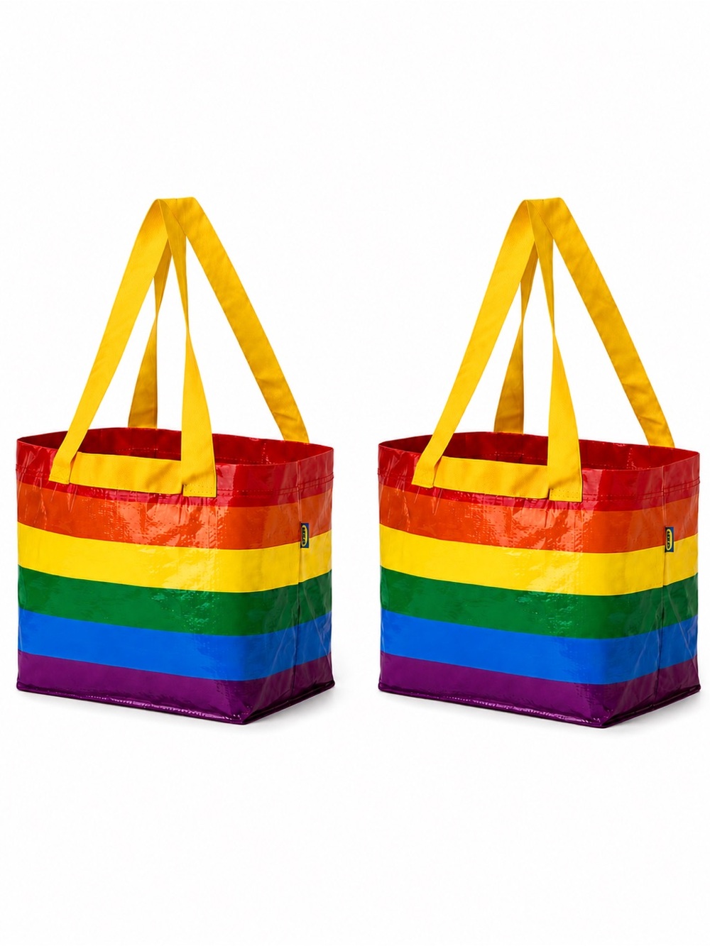IKEA STORSTOMMA Rainbow Shopping Bags Set of 2 Reusable Tote